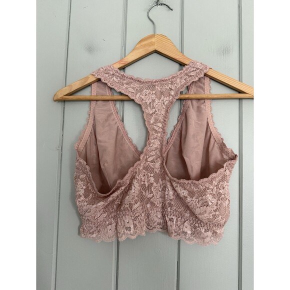 Cosabella Bralette L Large Stretch Lace Racerback Rose Pink Pull-On - Picture 3 of 4